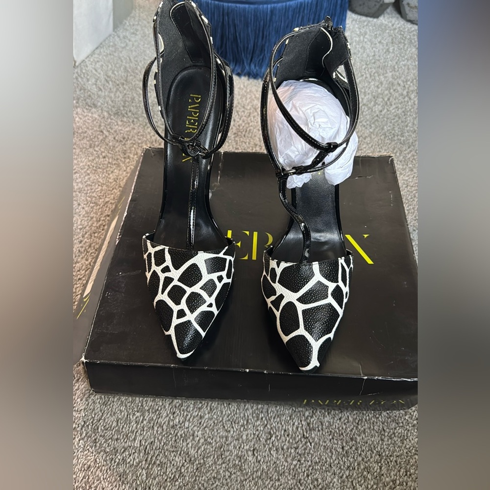 Giraffe Print Strappy Heels
